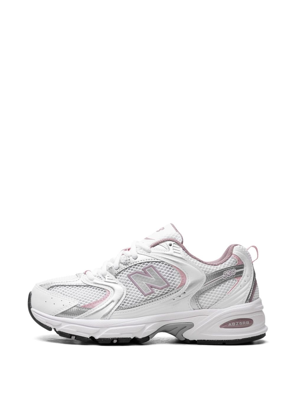 New Balance 530 in white with pink