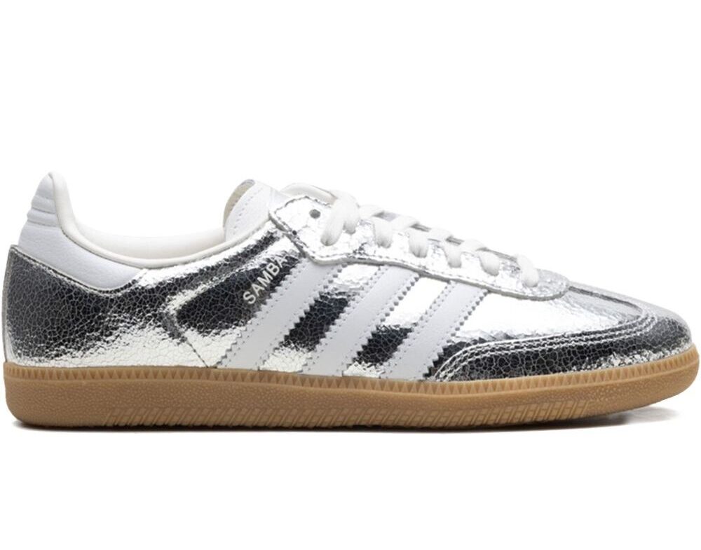 Adidas Samba OG Silver Metallic Cracked Leather