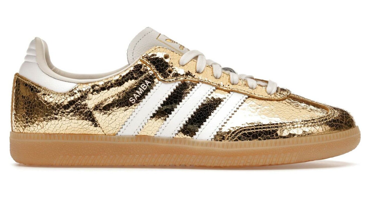 Adidas Samba OG Gold Metallic Cracked Leather
